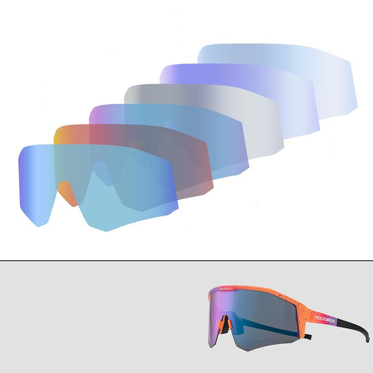 Rockbros Cycling Glasses with Purple Frame & Polarized Lenses