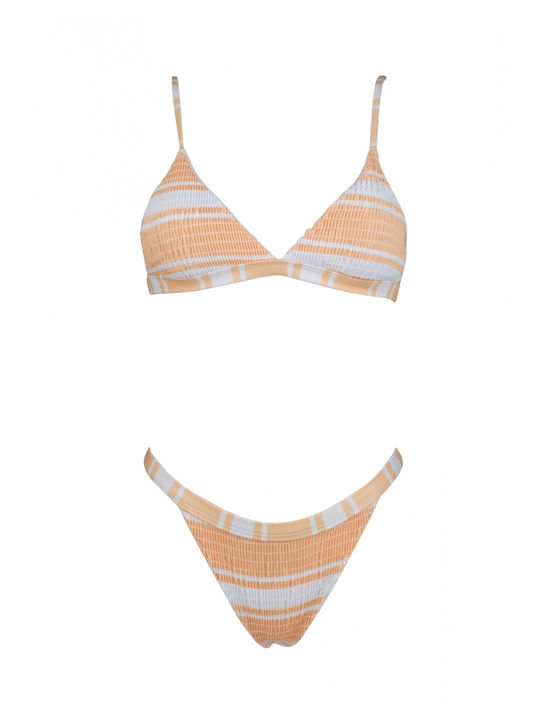 Bikini-Set Goffre Gestreift Senfgelb