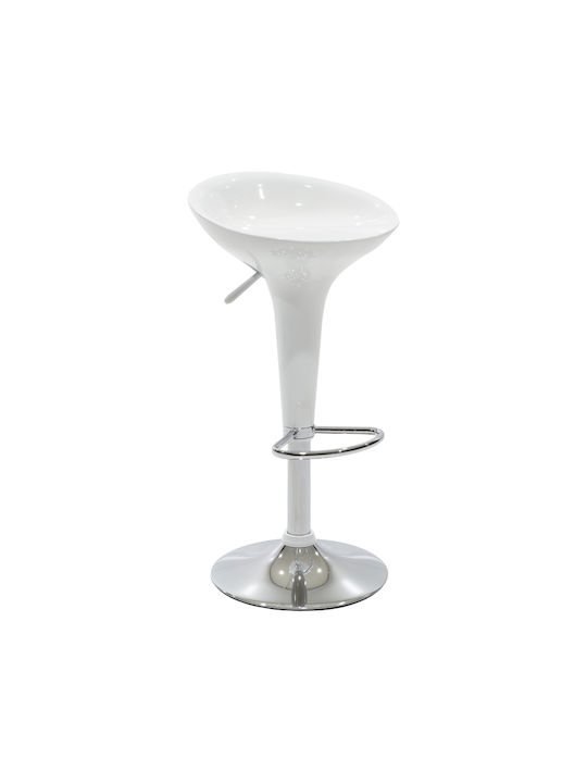 Stool Bar Felice with Adjustable Height White-Chrome Base 40x43x84cm