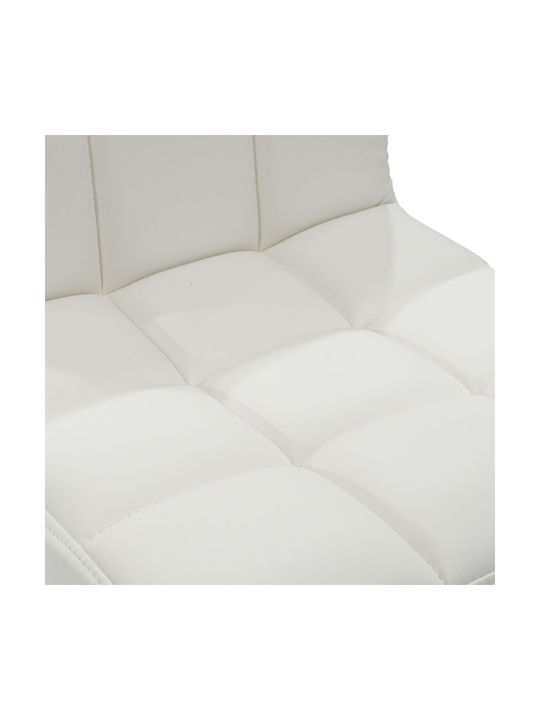 Stool Bar Remina with Back & Adjustable Height White 44x44x92-112cm