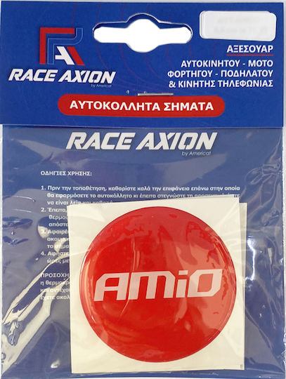 Race Axion Autoemblem Aufkleber mit Emaille Überzug 7.2 x 7.2cm für Autoreifen in Weiß Farbe 4Stück