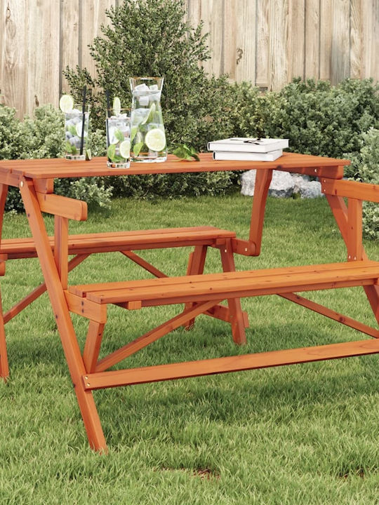 Outdoor Dinner Wood Table Brown 110x133x72cm