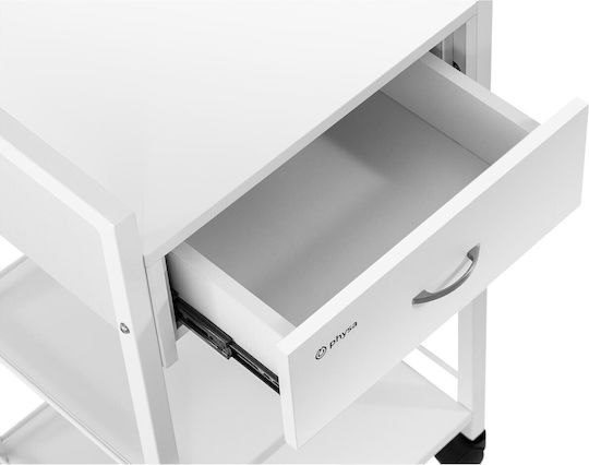 Kosmetischer Friseurwagen Helfer 1 Schublade 3 Regale 47,5 x 40 x 85,5 cm Weiß