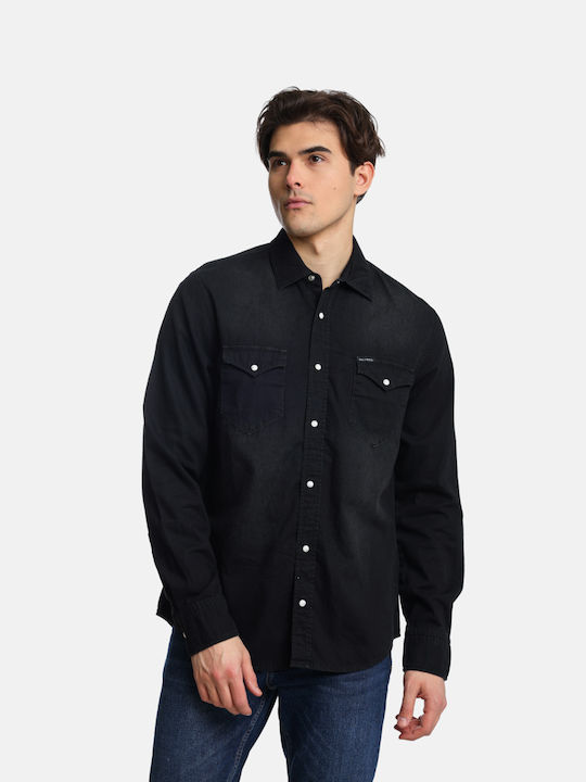 Paco & Co Herrenhemd Langärmelig Jeans Black