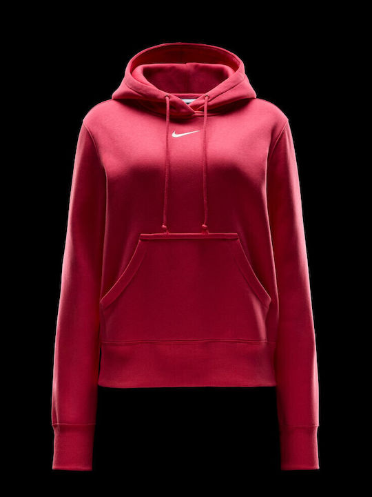Long Women's Sweatshirt Hooded Aster Pink / Sail