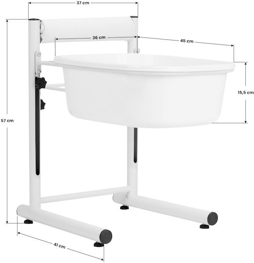 Pedicure Foot Bath Adjustable Height White