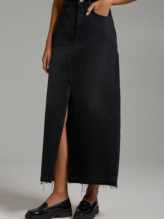 BSB Denim Fustă Maxi Anthracite, Black