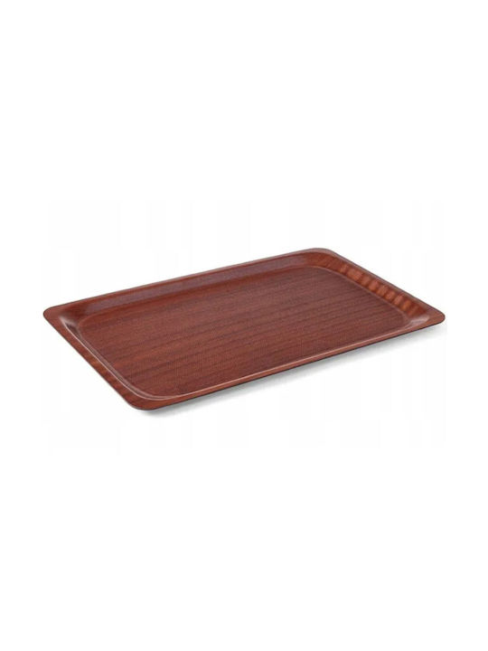 Rutschfestes laminiertes Tablett Walnuss 460 x 360 mm Hendi 507025