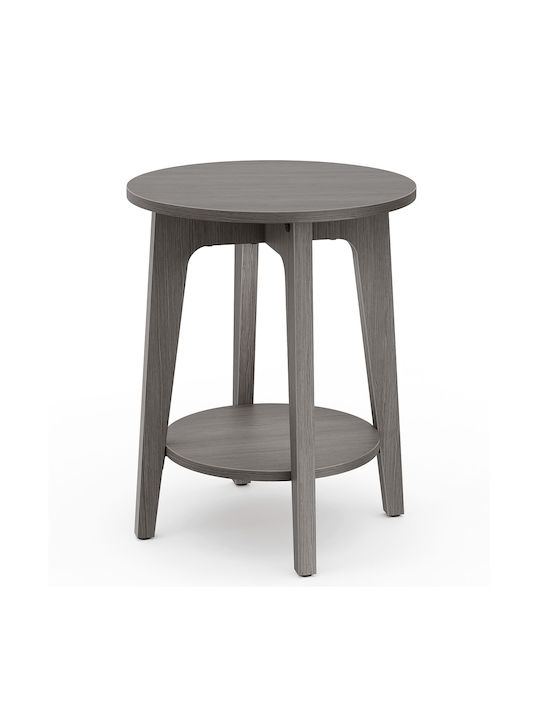 Round Side Table Wooden Gray L40xW40xH50cm.