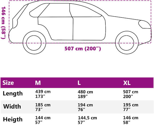 vidaXL Κουκούλα 507x195x146cm Αδιάβροχη XLarge που Στερεώνεται με Ιμάντες