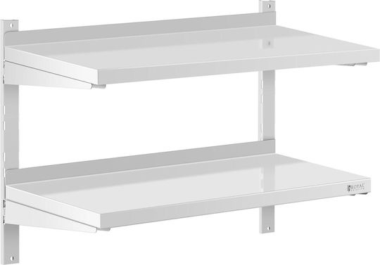 Double Wall-mounted Kitchen Shelf Adjustable Stainless Steel 80 X 40 Cm