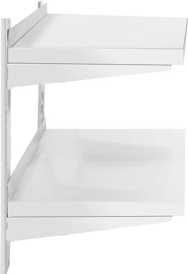 Double Wall-mounted Kitchen Shelf Adjustable Stainless Steel 80 X 40 Cm