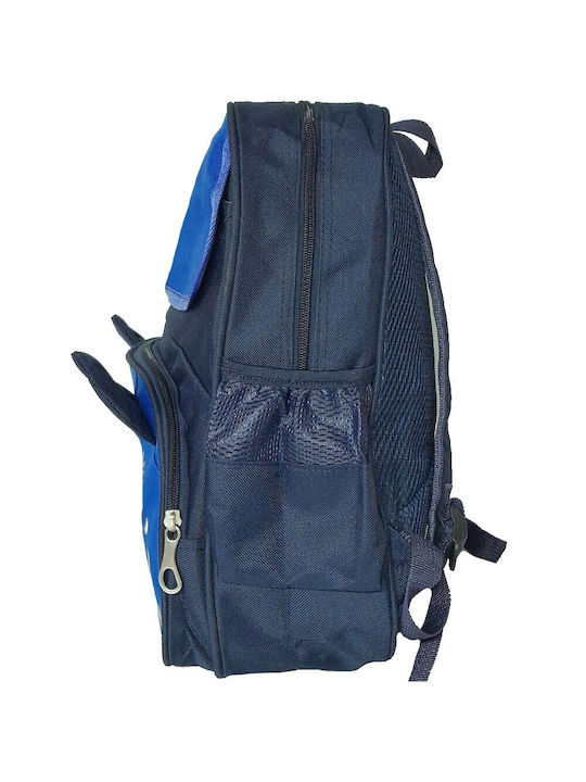 Blue School Backpack Cool Croc Two Side Pockets