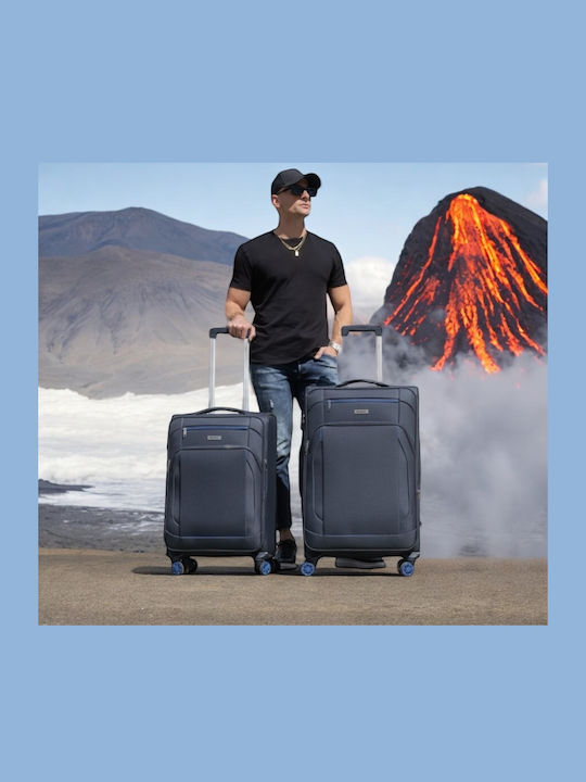 Cardinal Spectra Fabric Suitcases Dark Blue Max Height 70cm with 4 Wheels Set of 2 Pieces