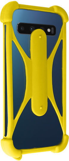 Silicone Universal Smartphone Case Bumper Corners Anti-shock Kickstand Yellow