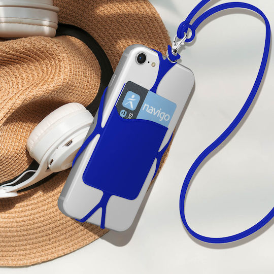 Universelle Lanyard-Hülle Smartphones Kartenhalter Halsbeutel Serie Marineblau