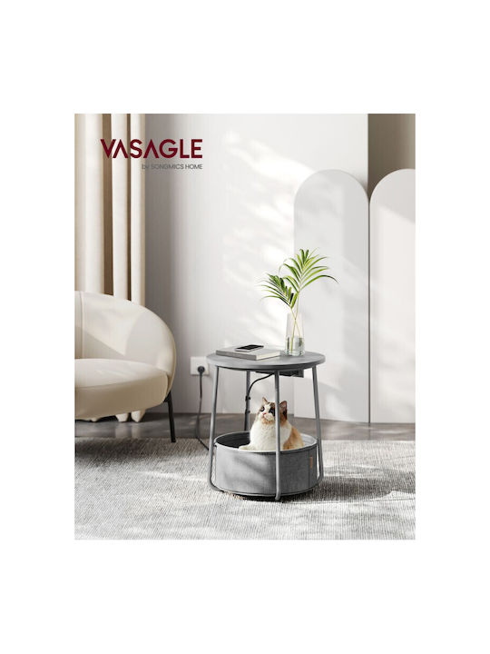 Round Side Table Wooden Dove Grey / Slate Grey L45xW45xH50cm.