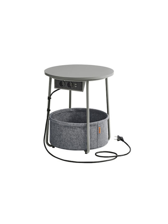 Round Side Table Wooden Dove Grey / Slate Grey L45xW45xH50cm.