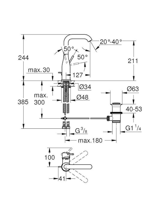 Grohe Essence Mixing Tall Sink Faucet