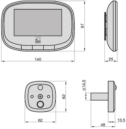Basi Ts 810 Door Knob 120° with Diameter 22mm Silver