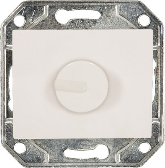 DIL Recessed Dimmer Switch with Frame Classic Rotary 500W in White Color