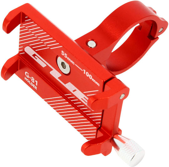 Bike Mount Smartphone From 55 To 100mm Wide Steel Handlebar Fixing-g-81 Red