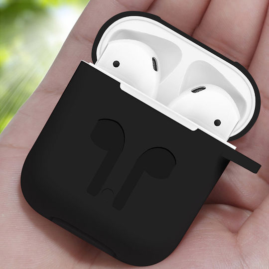 Soft Case Airpods 1 2 Anti-fingerprint Anti-scratch Carabiner Black
