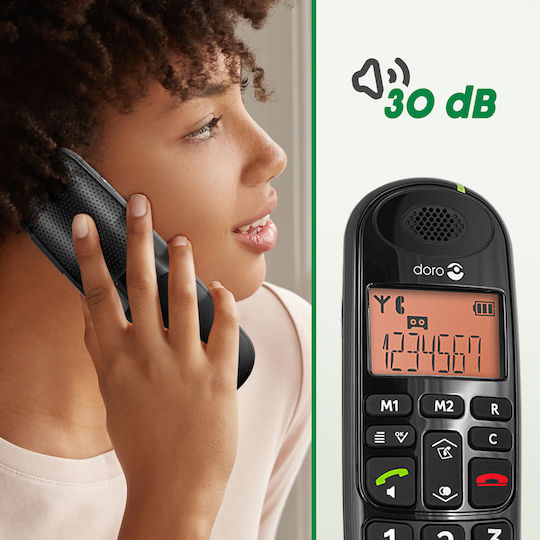 Senior Dect Landline Phone Answering Machine Phoneeasy 105wr Doro Black