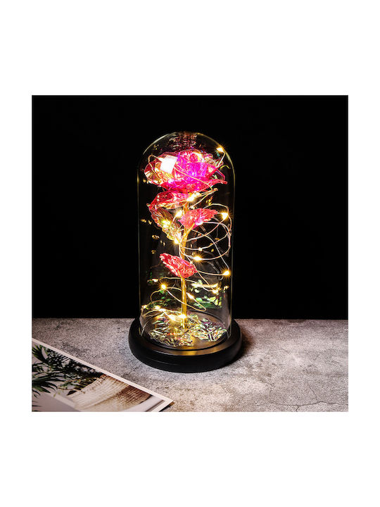 Korbi Ewige Rose Rosa 21cm mit LED 1Stück