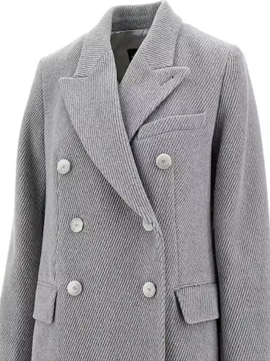 Emporio Armani Women's Wool Long Coat Misty Grey