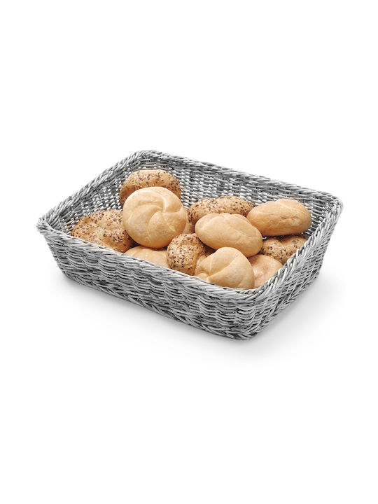 Hendi Cutie de pâine din ratan Gri 40x30x12cm