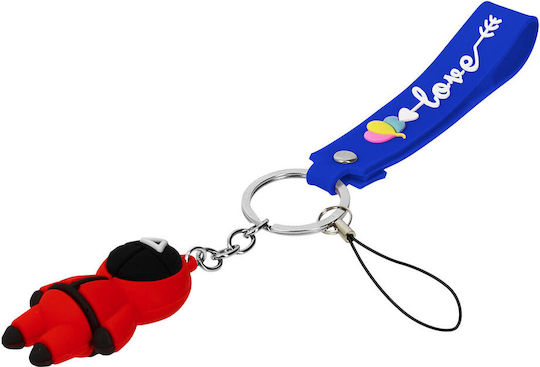 Keychain Wristband Squid Game Series Silicone Character Blue