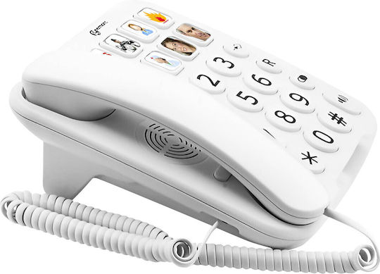 Geemarc Senioren-Verstärkungs-Telefon mit einstellbaren Fototasten Photophone 110 Weiß
