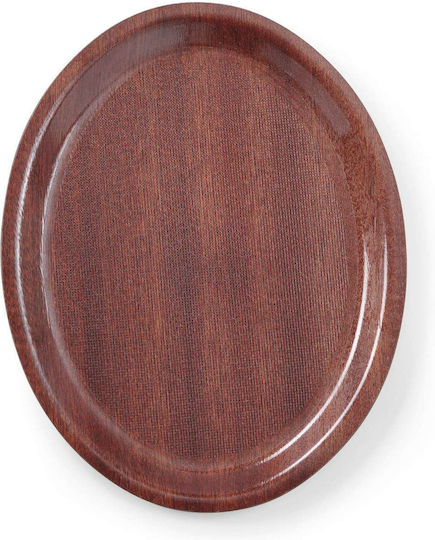 Hendi Lemnos Oval Tavă de Servire Antiderapant cu Mânere în Culoare Maro 20x26.5cm 1buc