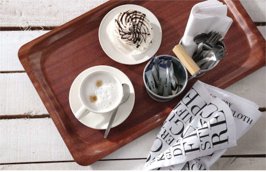Hendi Wooden Rectangular Serving Tray Non-slip in Brown Color 43x61cm 1pcs