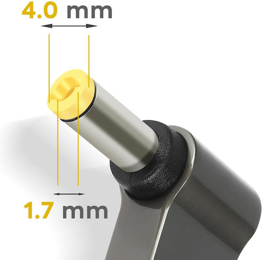 Usb-c 100w Charging Adapter To Lenovo 4.0 X 1.7mm Yellow Connector Gray