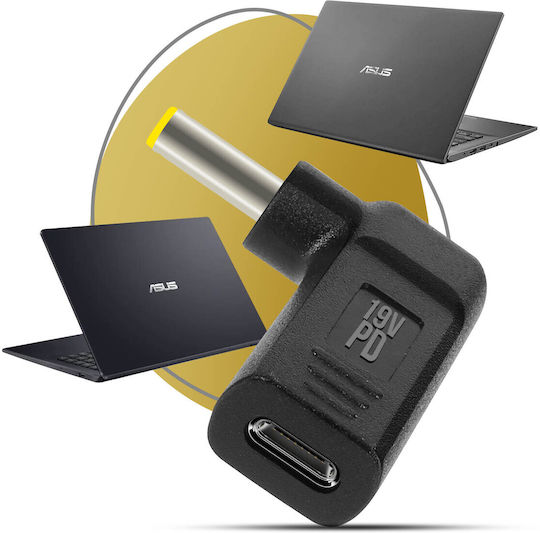 Abgewinkelter USB-C zu DC 5,5 x 2,5 mm Ladeadapter
