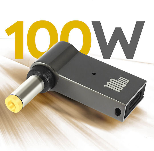 Usb-c 100w Charging Adapter To Lenovo 4.0 X 1.7mm Yellow Connector Gray