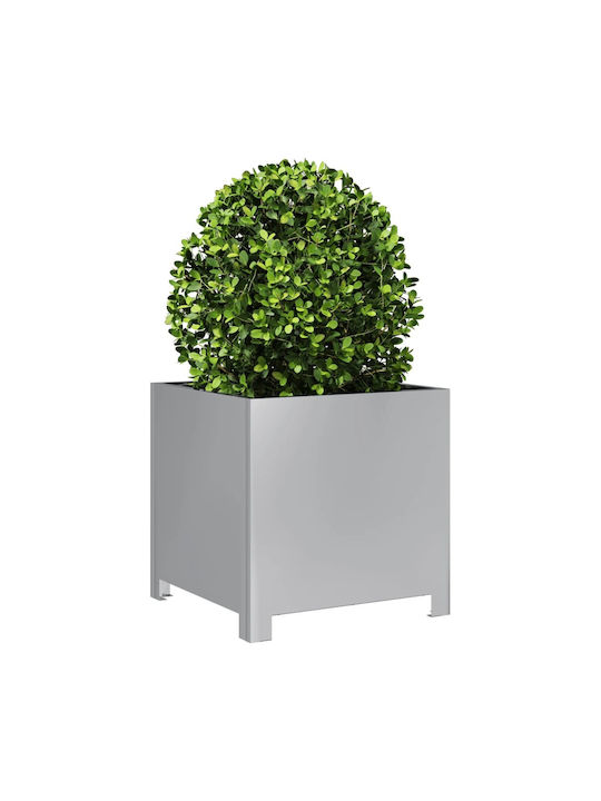 vidaXL Garden Planter Box 40x40cm Silver 851209