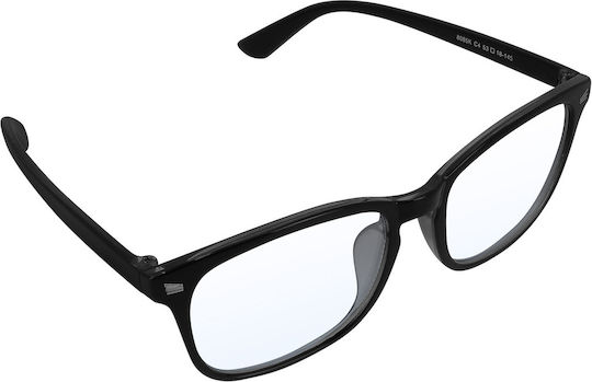 Anti-Müdigkeitsbrille Anti-Blaulicht-Gläser ohne Korrekturrahmen Schwarz Matt