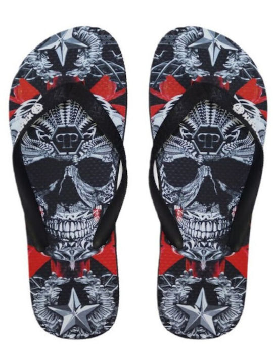 Philipp Plein Herren-Flip-Flops Schwarz