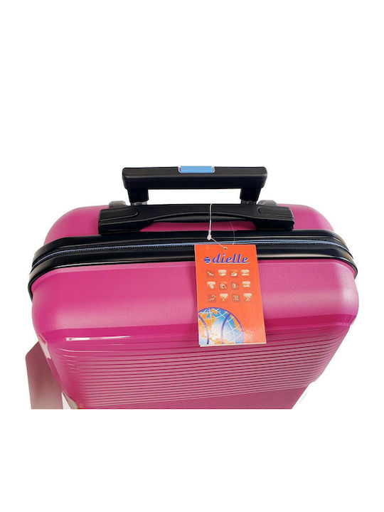 Dielle Hard Cabin Travel Suitcase Fuchsia With 4 Wheels Height 55cm