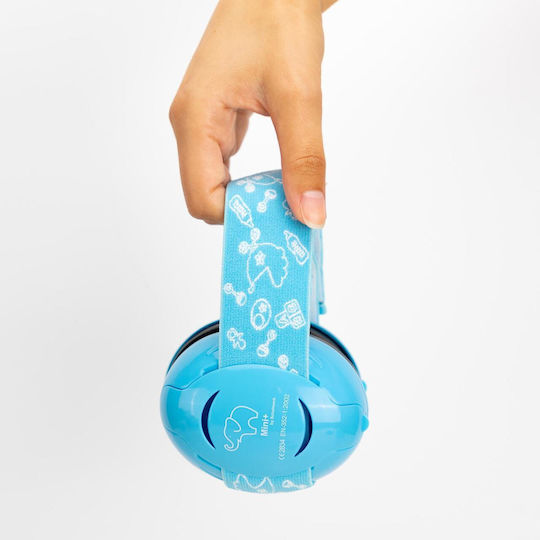 Căști anti-zgomot pentru bebeluși oferă protecție auditivă de la 0+ luni 2 benzi reglabile Snr 25 Albastru Schallwerk Mini+ Baby Blue