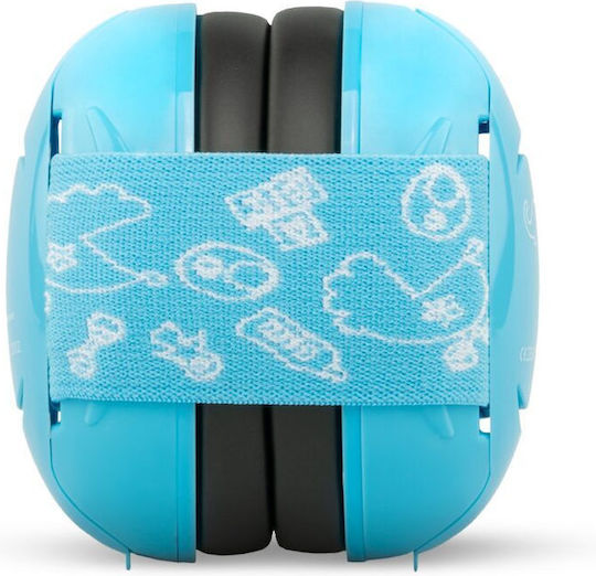Căști anti-zgomot pentru bebeluși oferă protecție auditivă de la 0+ luni 2 benzi reglabile Snr 25 Albastru Schallwerk Mini+ Baby Blue