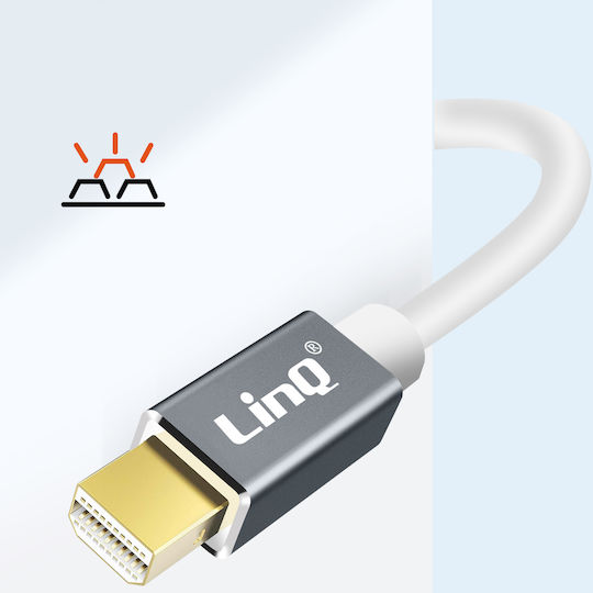 Linq Videokabel Mini Displayport Stecker auf Mini Displayport Stecker 1,8m Weiß