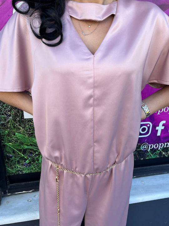#Anlass Satin Jumpsuit Gürtel Dejavu Desi/30906 Nude