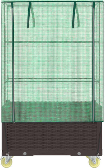 vidaXL Кутия за саксии Пластмаса Кафяв 50x80x182см.