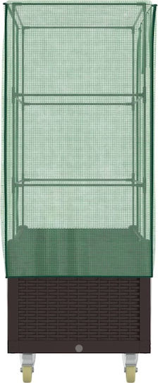vidaXL Кутия за саксии Пластмаса Кафяв 50x80x182см.