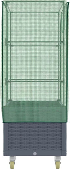 vidaXL Кутия за саксии Пластмаса Dark Gray 50x80x182см.