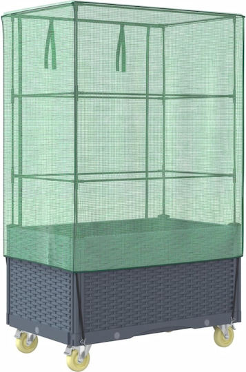 vidaXL Кутия за саксии Пластмаса Dark Gray 50x80x182см.